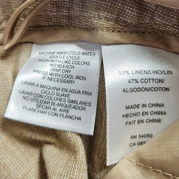 Evan Picone Petite Beige Linen Blend Wide Leg Trousers Size 12P - Picture 5 of 8